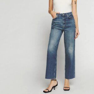 Reformation Wilder High Rise Wide Leg Cropped Jeans Hemlock - Size 26